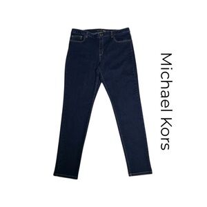 Michael Kors Izzy Skinny Dark Wash Mid Rise Stretch Jeans Womens Size 14 EUC!